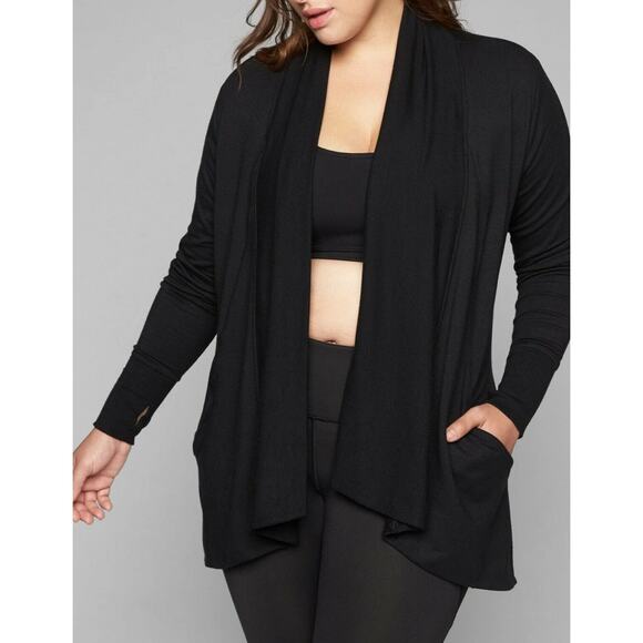 Athleta Pranayama Wrap Cardigan Black XS Comfy Sweater Fall 2023 MRSP$89 New NWT - Picture 3 of 10